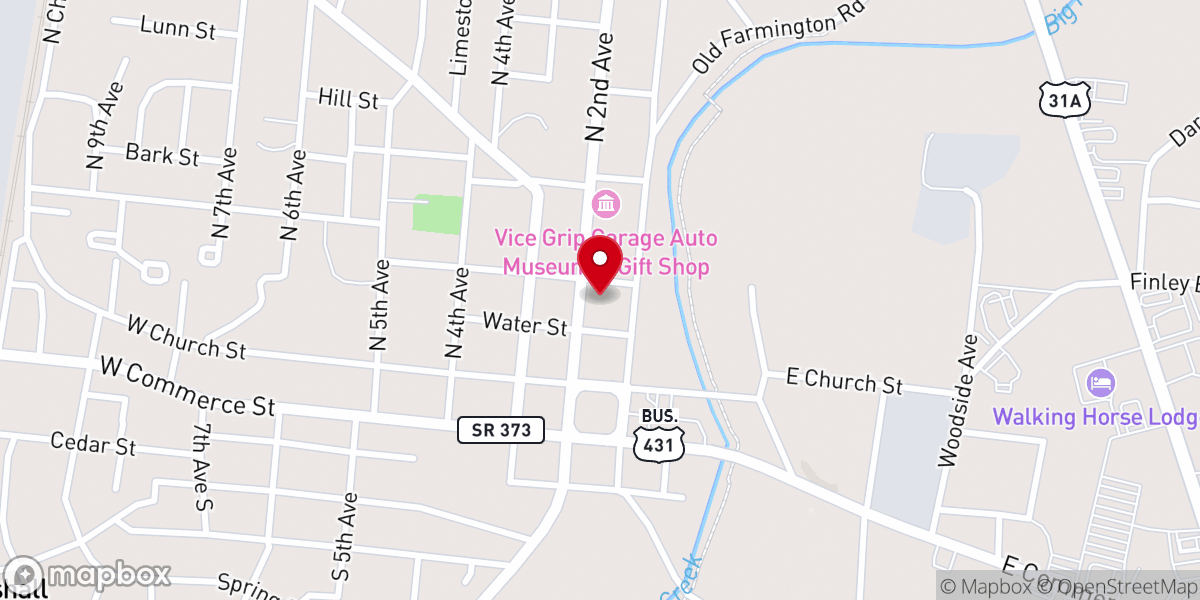Map showing location of First Baptist Church