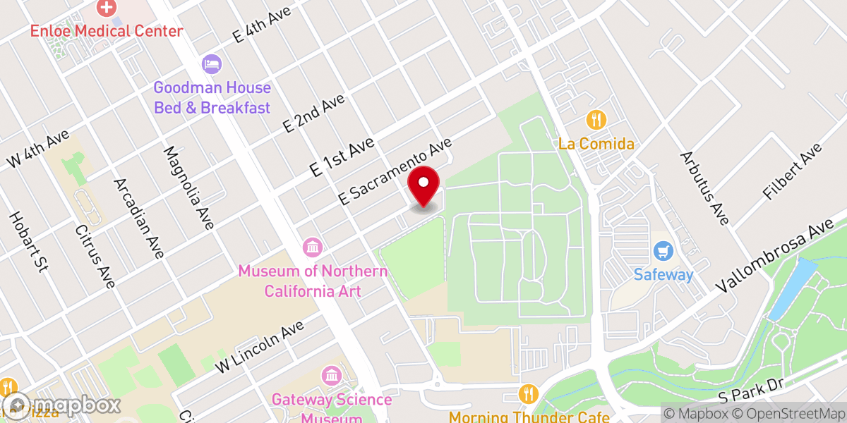 Map showing location of First Christian Church (Disciples of Christ), Chico