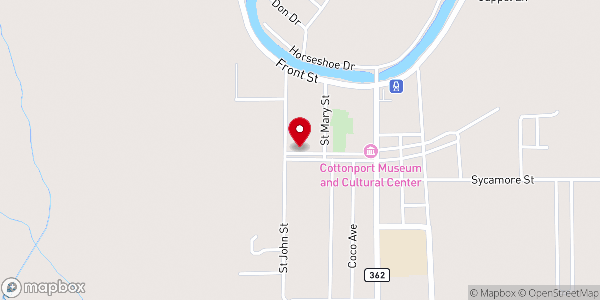 Map showing location of Cottonport Pentecostal Church