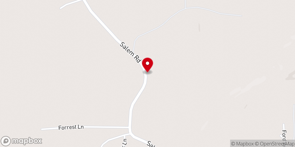 Map showing location of Salem Church