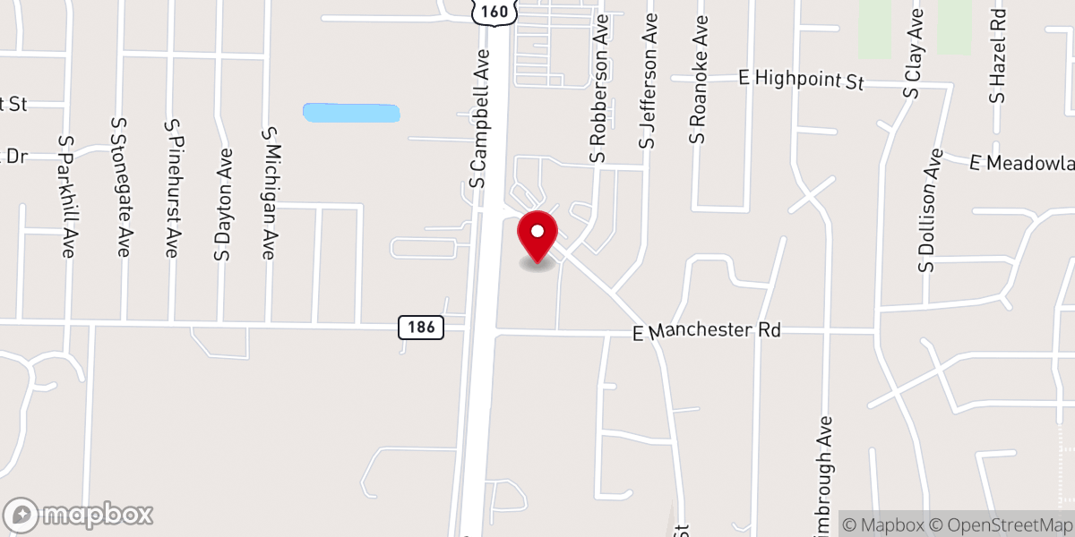 Map showing location of South Gate Baptist Church