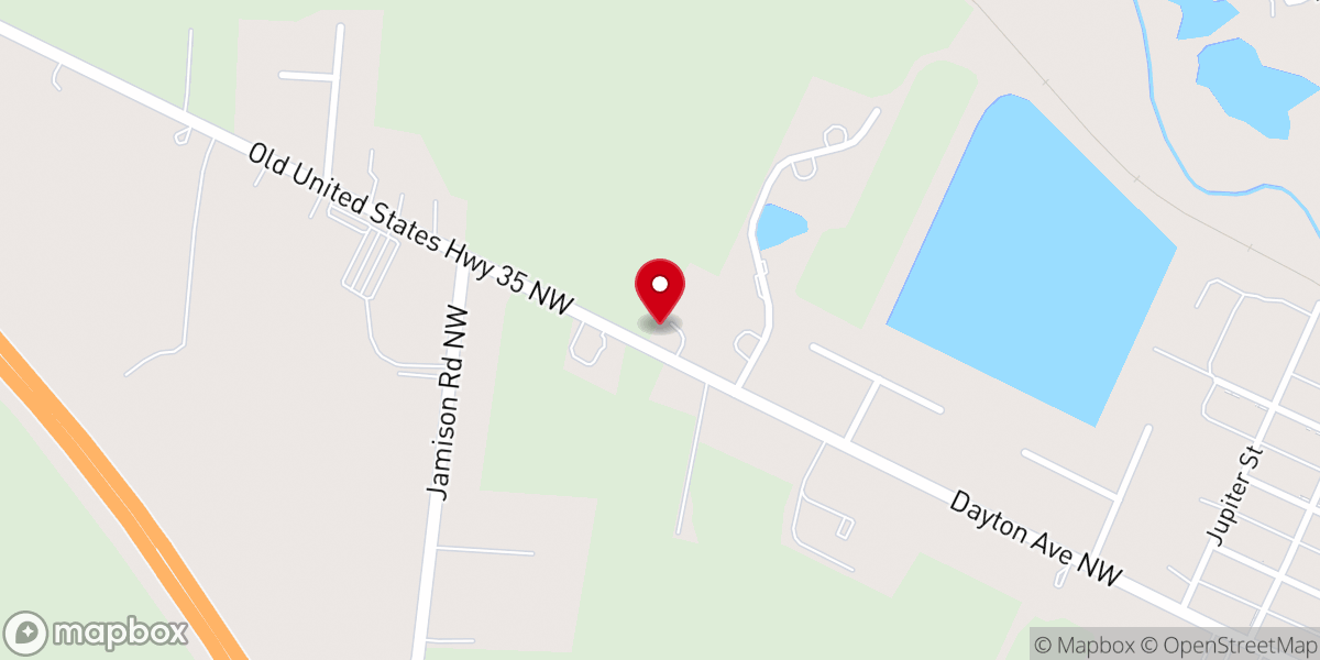 Map showing location of Calvary Baptist Church