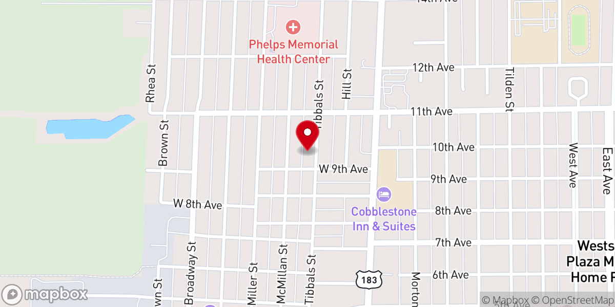 Map showing location of Seventh-Day Adventist Church