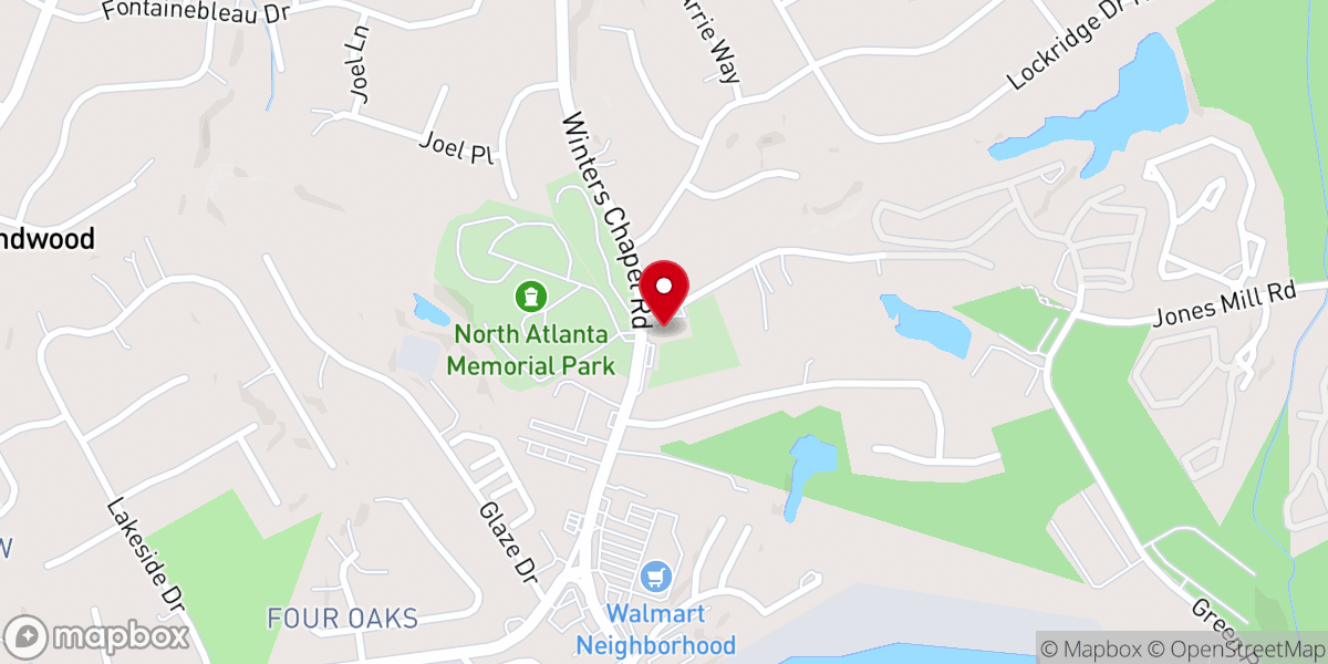 Map showing location of Winters Chapel United Methodist Church
