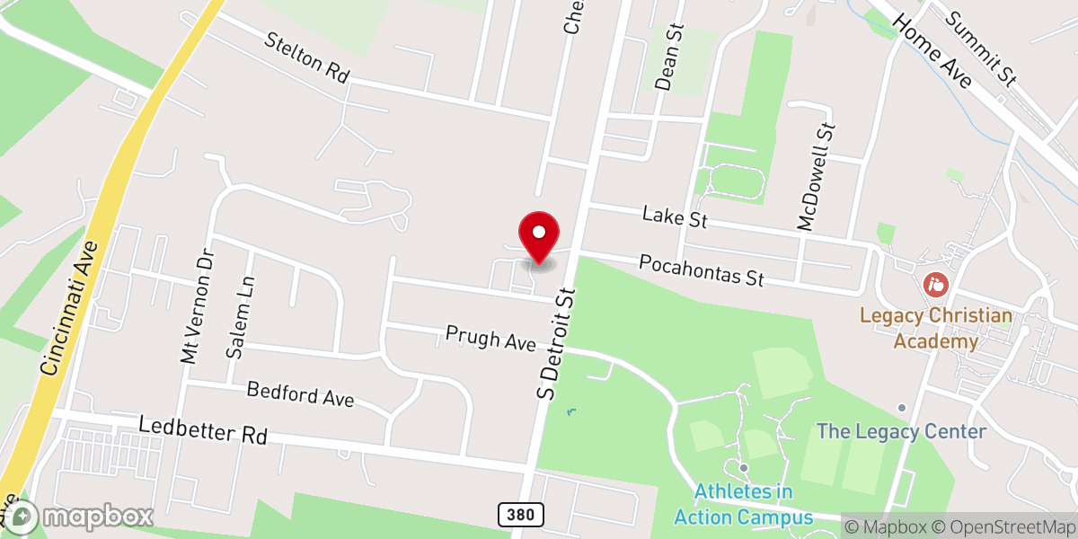 Map showing location of Emmanuel Baptist Church