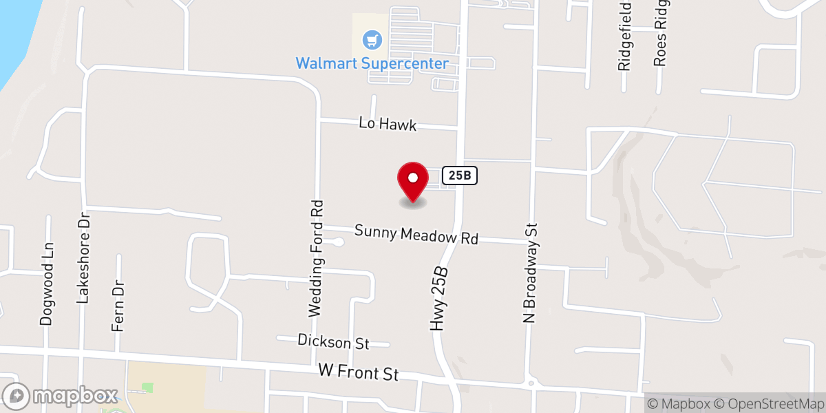 Map showing location of Grace Baptist Church