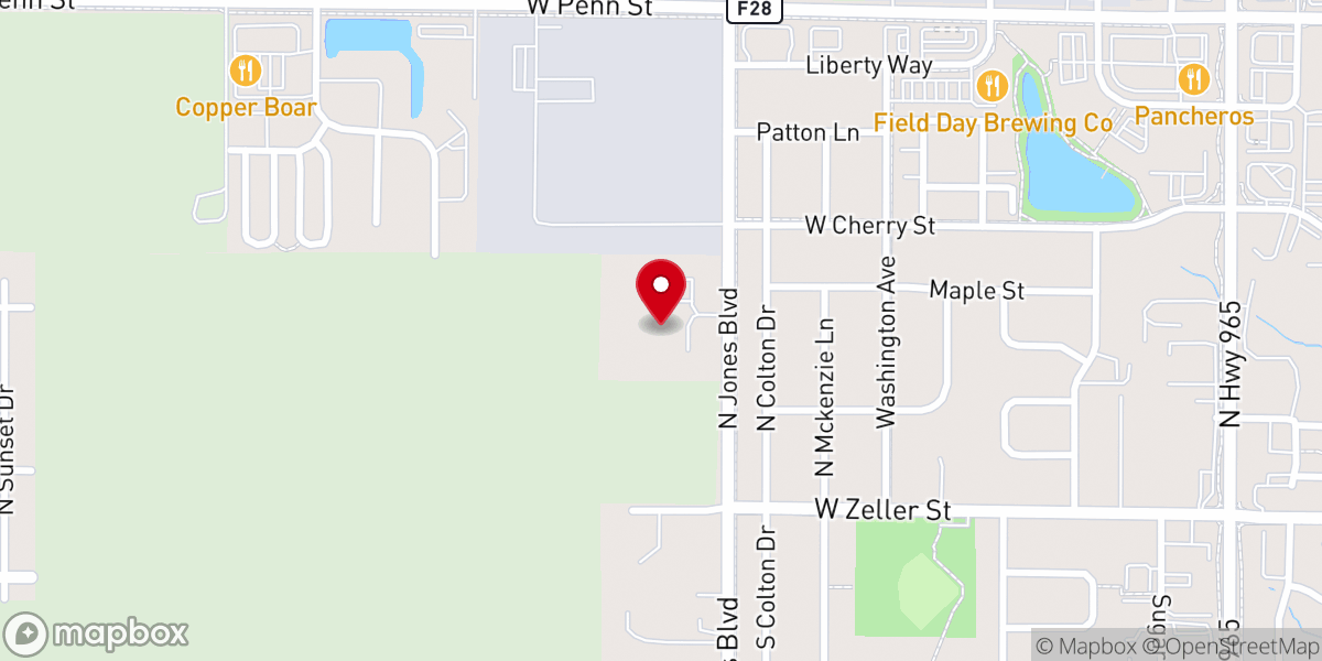 Map showing location of North Liberty Methodist Church