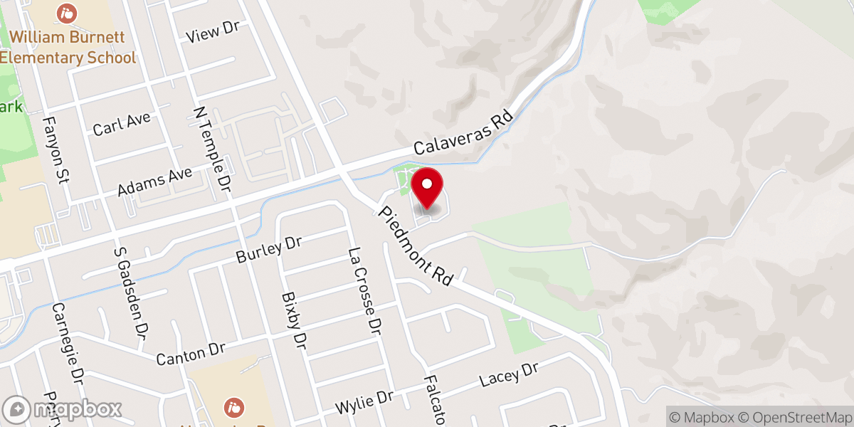 Map showing location of Calvary Assembly of God