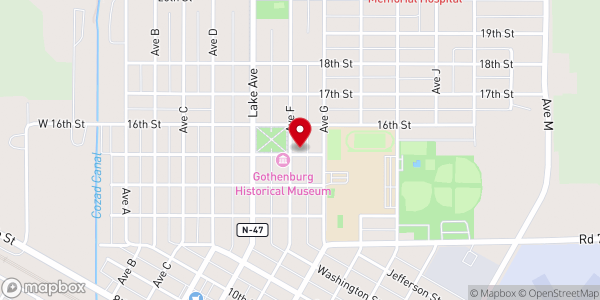 Map showing location of Nebraska Synod Lutheran Church