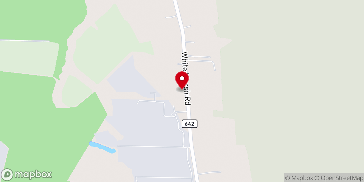 Map showing location of Paul Branch Baptist Church