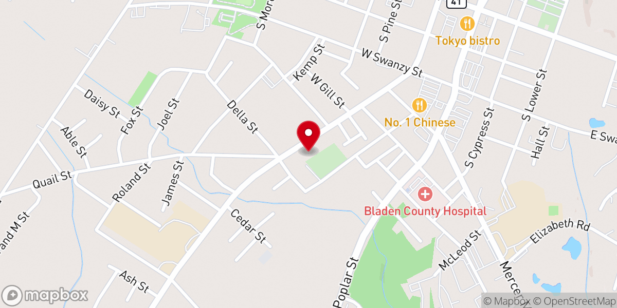 Map showing location of Mt Zion A.M.E. Zion Church