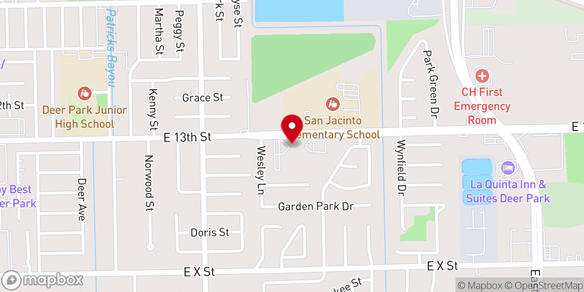 Map showing location of Deer Park United Methodist Church