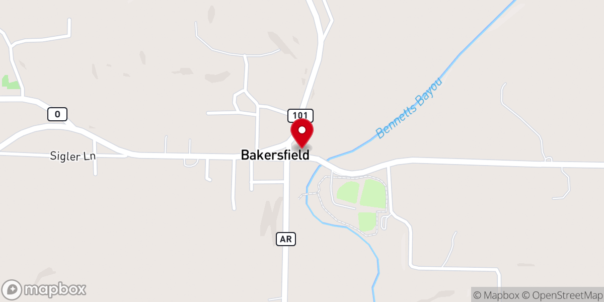 Map showing location of Bakersfield Full Gospel Church