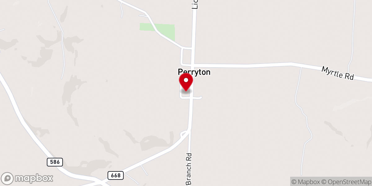 Map showing location of Perryton United Methodist Church