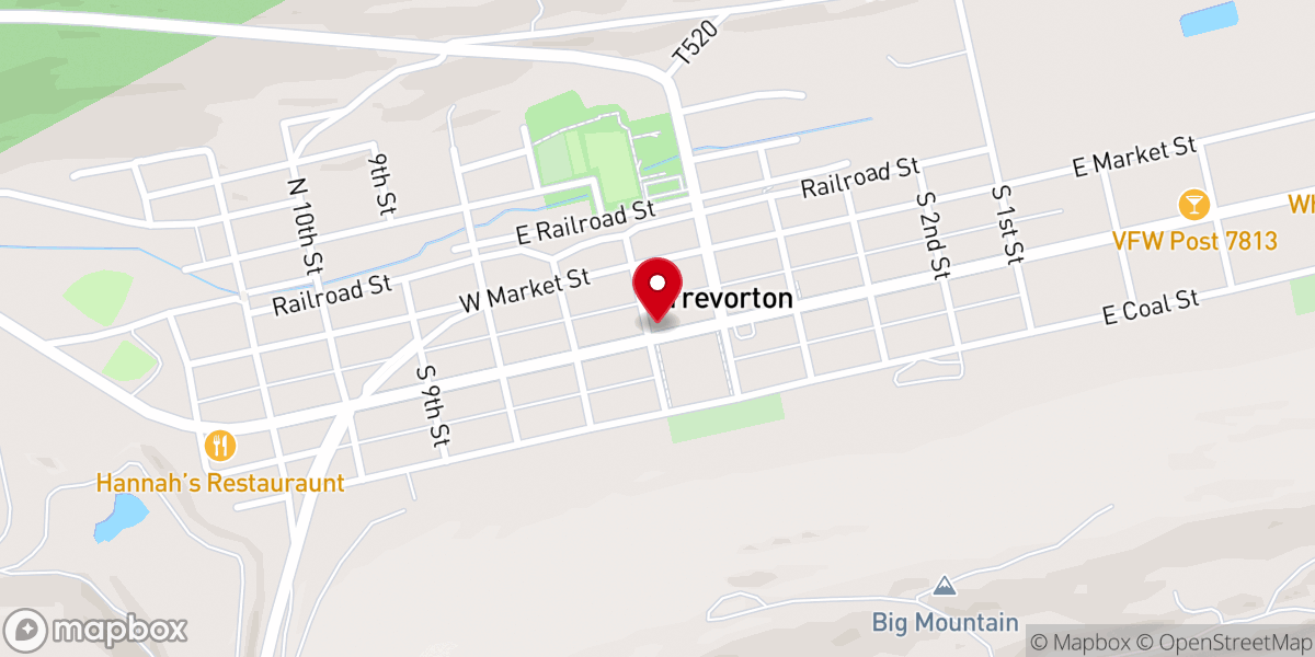 Map showing location of Trevorton United Methodist Church