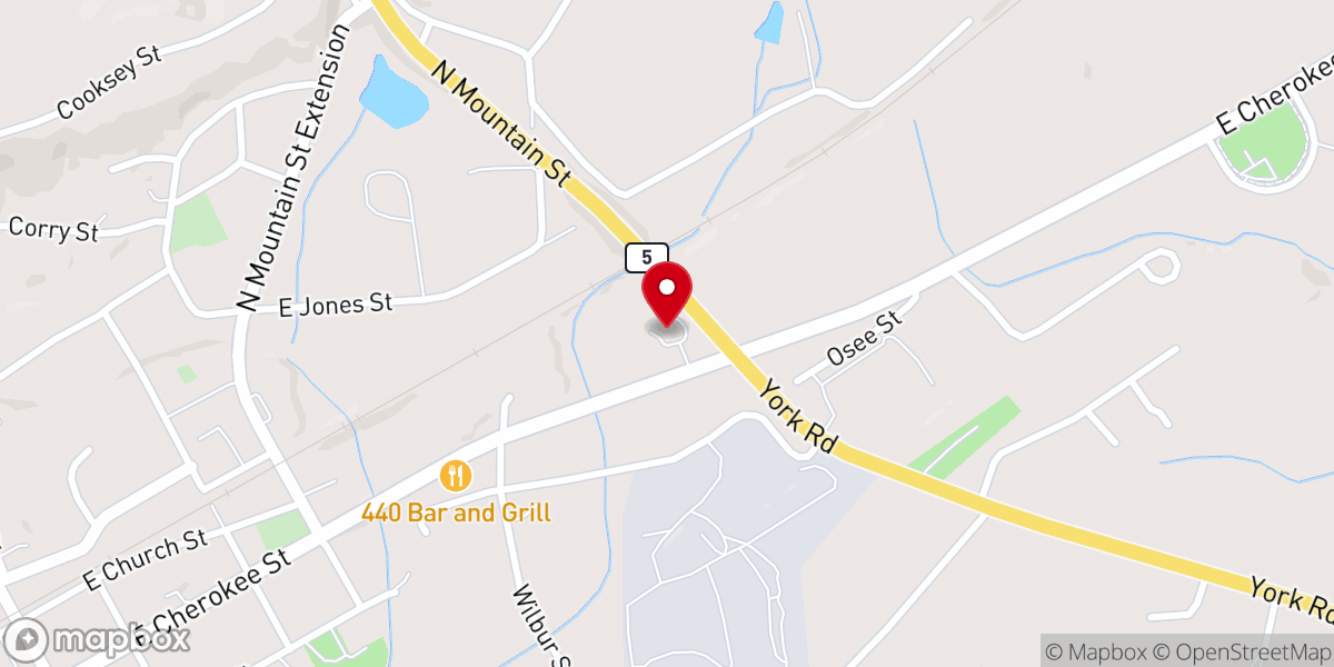 Map showing location of First Apostolic Church-Blacksburg
