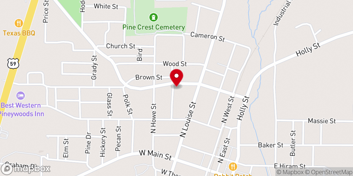 Map showing location of First Baptist Church & Family Life Center