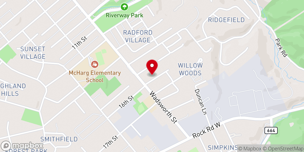 Map showing location of New Mt Olive United Methodist