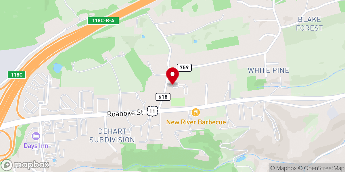 Map showing location of Good Shepherd Baptist Church