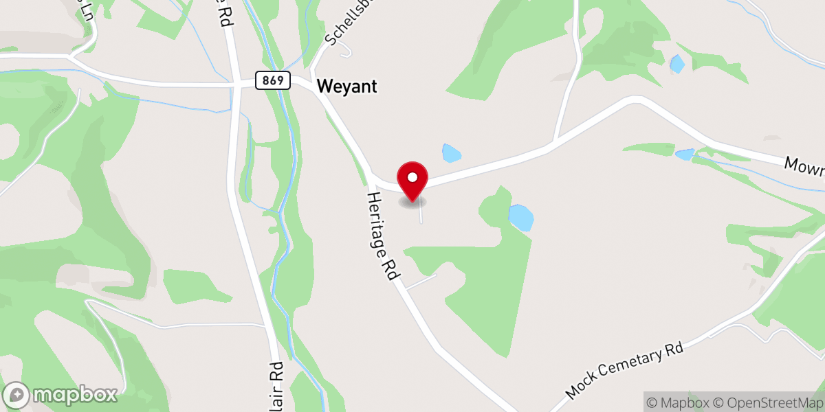 Map showing location of Bob's Creek Community Church