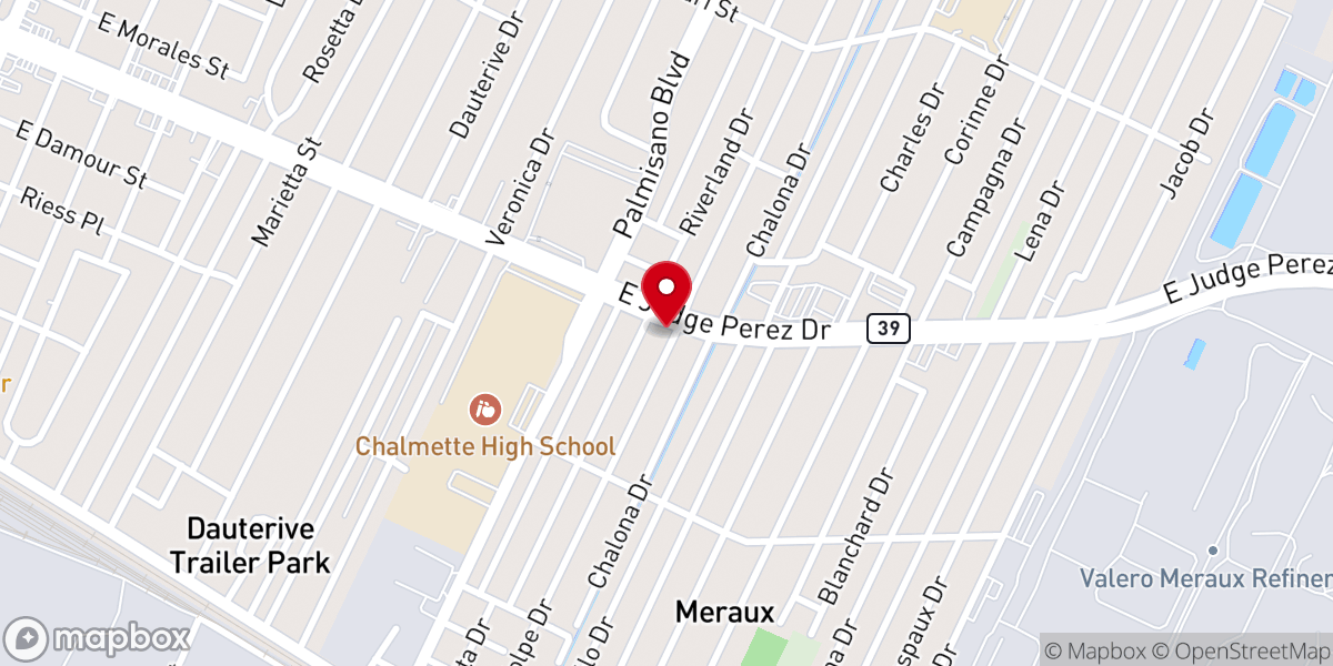 Map showing location of St Bernard Parish Post