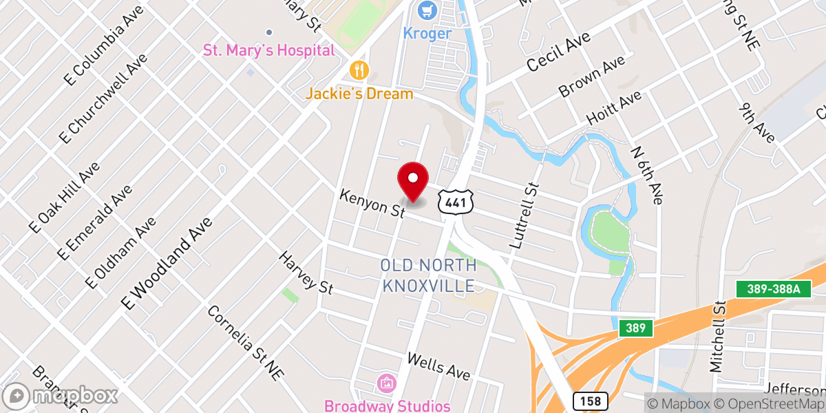 Map showing location of Knoxville Connect Church