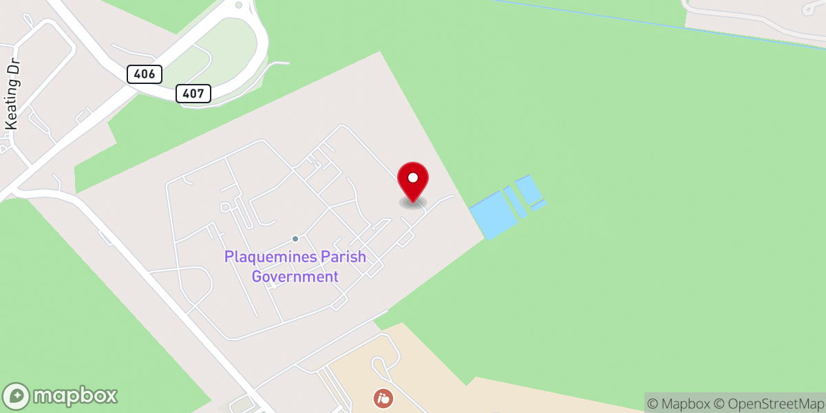 Map showing location of Plaquemines Parish Multipurpose Center