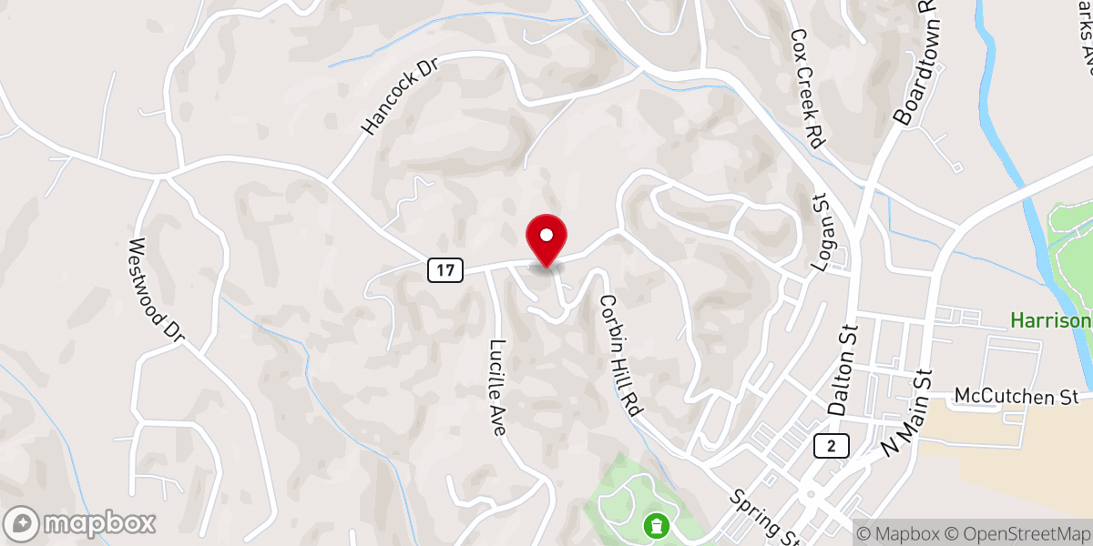 Map showing location of Little Baptist Church