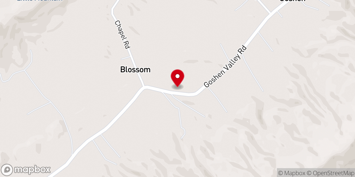 Map showing location of Goshen Church