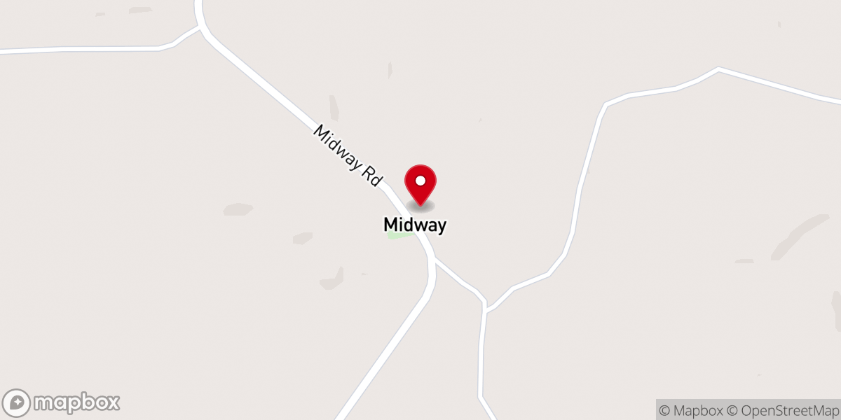 Map showing location of Midway Baptist Church