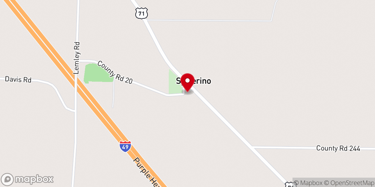 Map showing location of Sylverino Baptist Church
