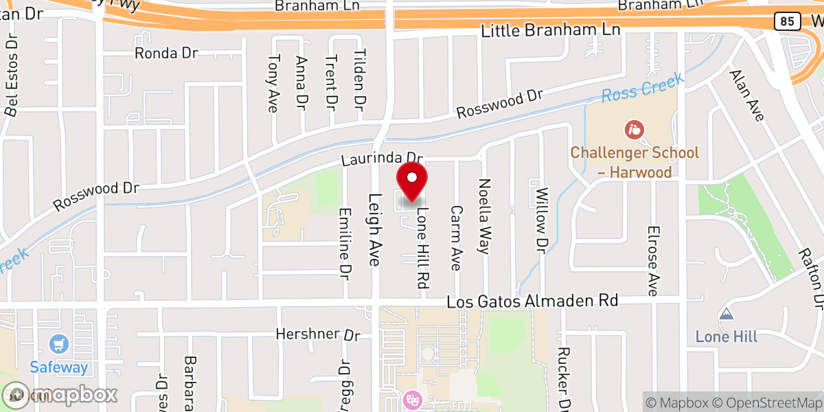Map showing location of Lone Hill Church
