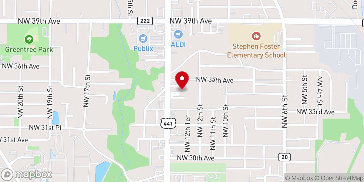 Map showing location of Parkview Baptist Church
