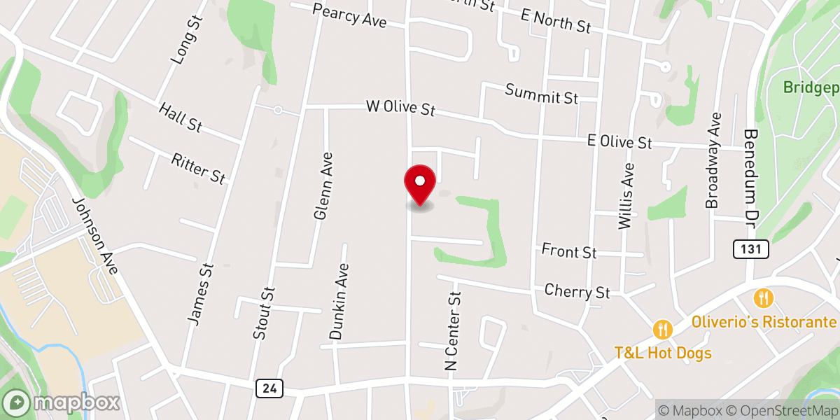 Map showing location of Bridgeport Baptist Church