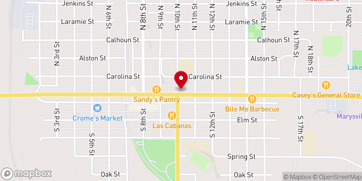 Map showing location of Memorial Presbyterian Church