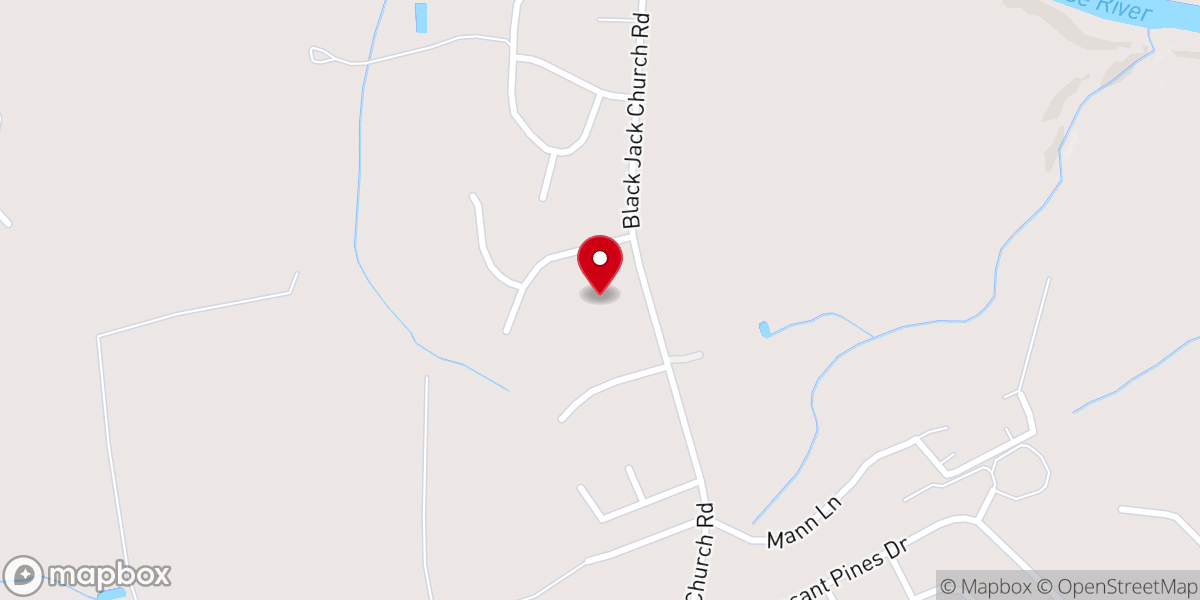 Map showing location of Black Jack Grove Church