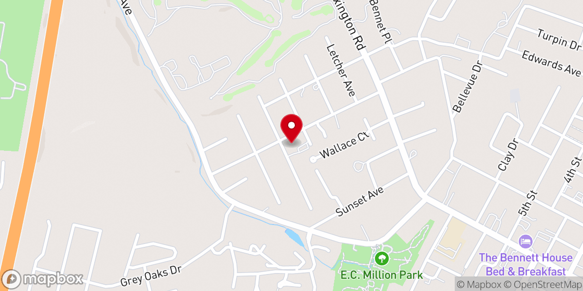 Map showing location of Rosedale Baptist Church