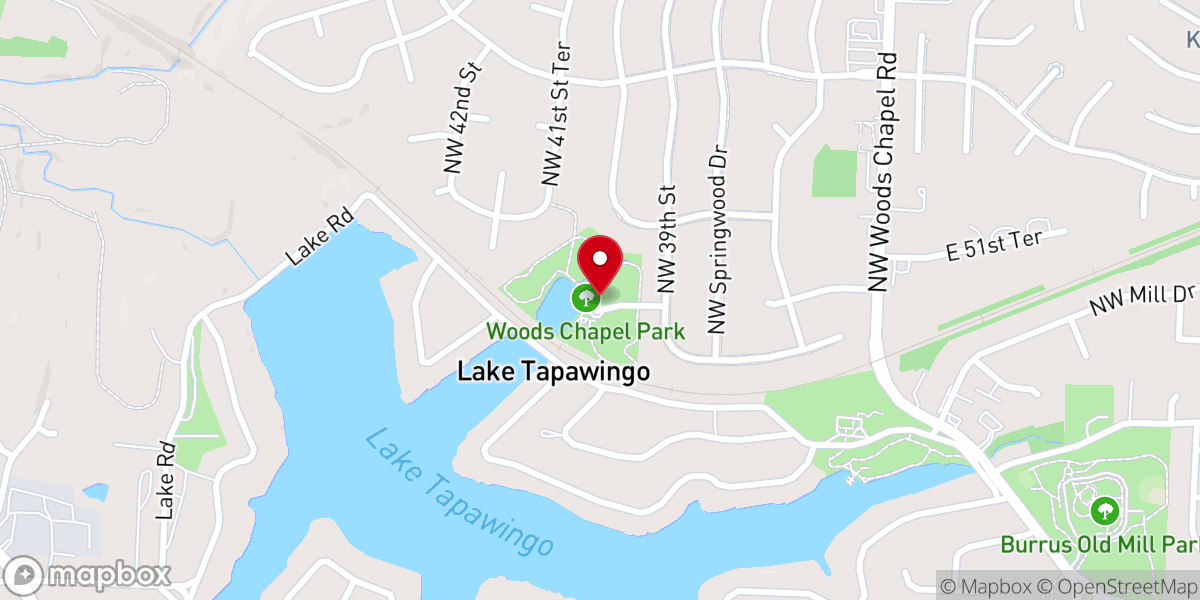 Map showing location of Woods Chapel Park