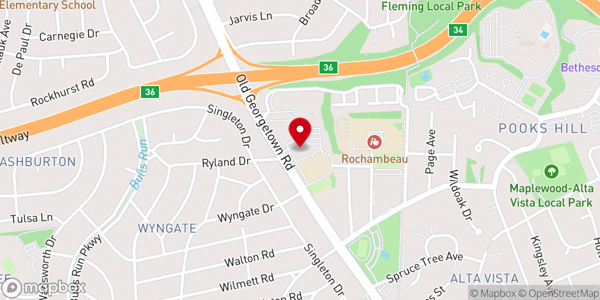 Map showing location of St. Jane Frances de Chantal Catholic Church