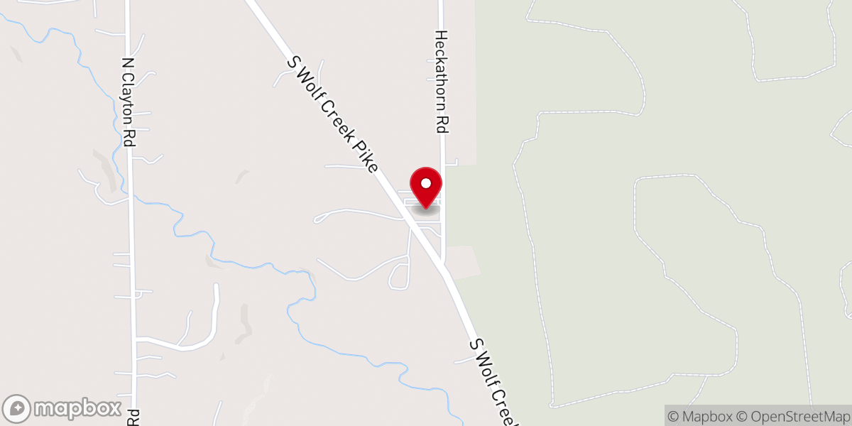 Map showing location of Wolf Creek Church