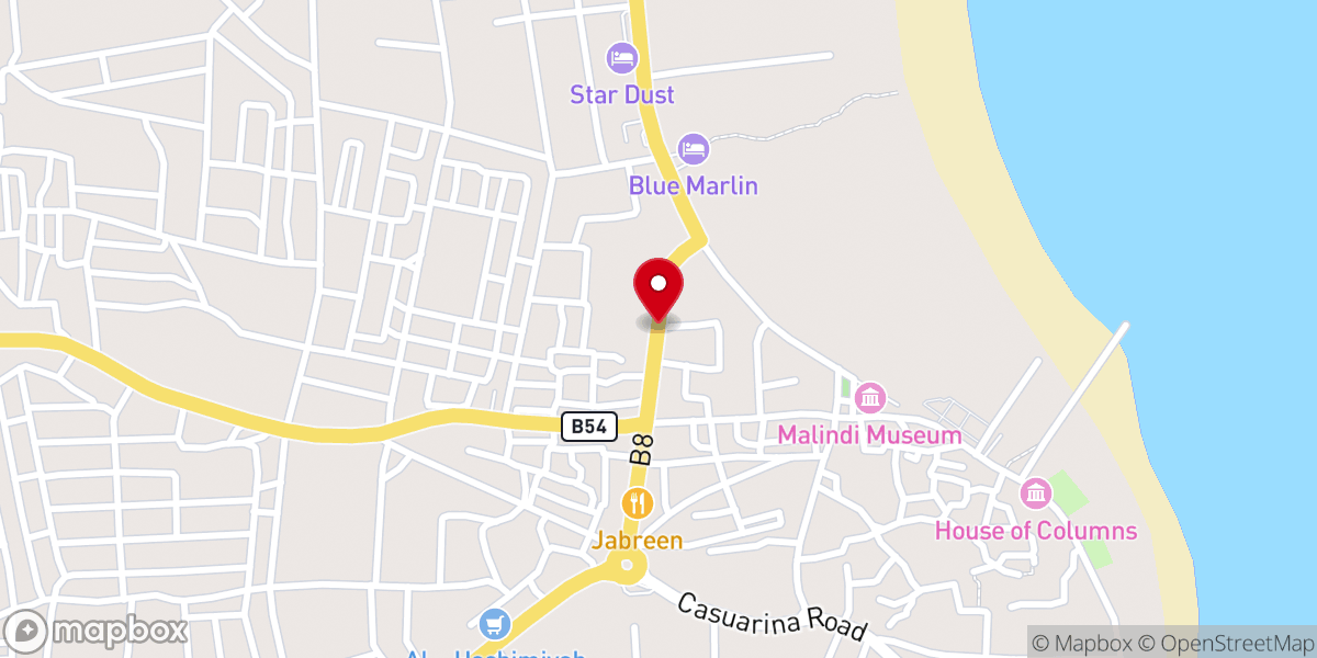 Map showing location of Soul Harvest Church Malindi