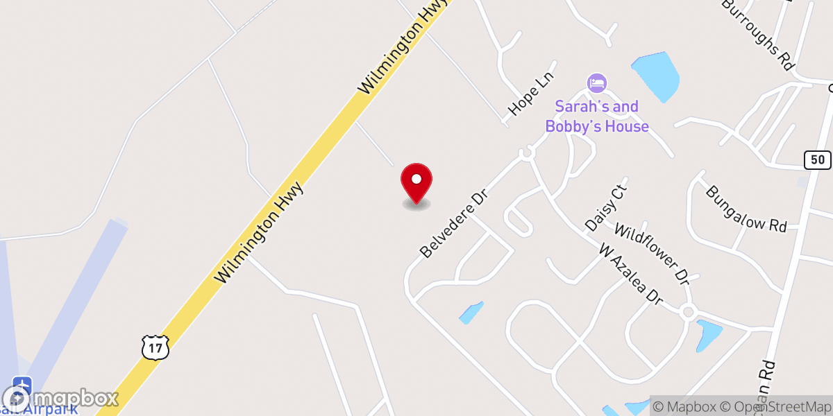 Map showing location of Liberty Baptist Church