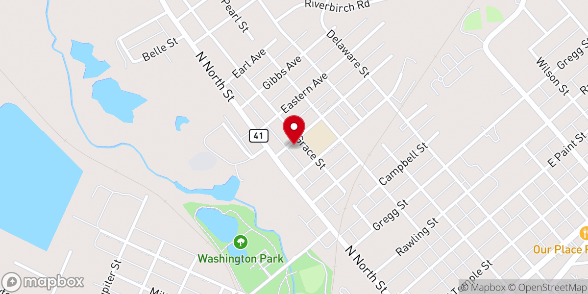 Map showing location of Northside Church of God