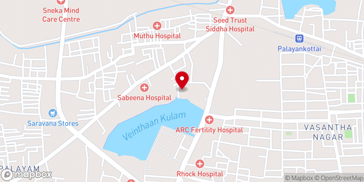 Map showing location of TPM Church Palayamkottai Centre Convention Ground