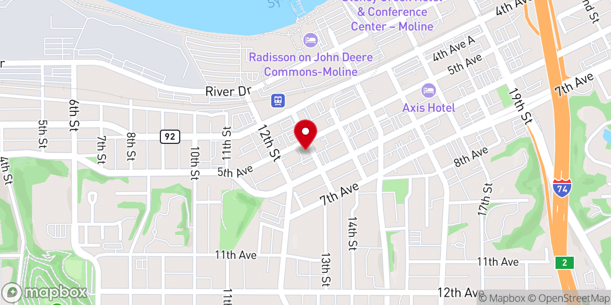 Map showing location of First Lutheran Church