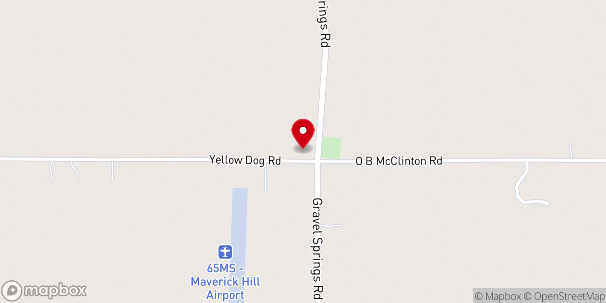 Map showing location of Greater Blessed Gravel Springs Church