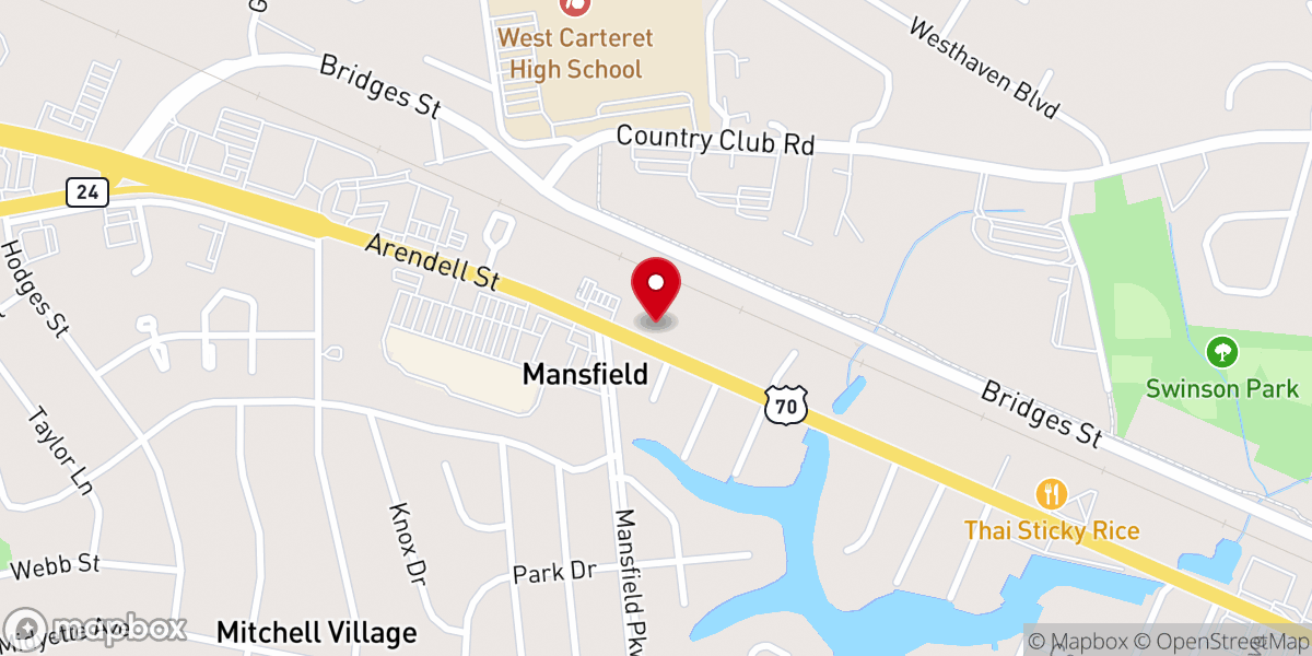 Map showing location of Parkview Baptist Church