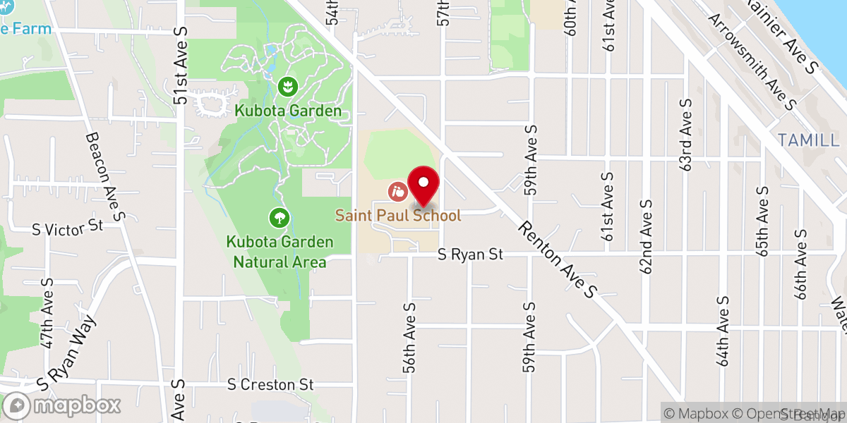 Map showing location of St. Paul Catholic Church