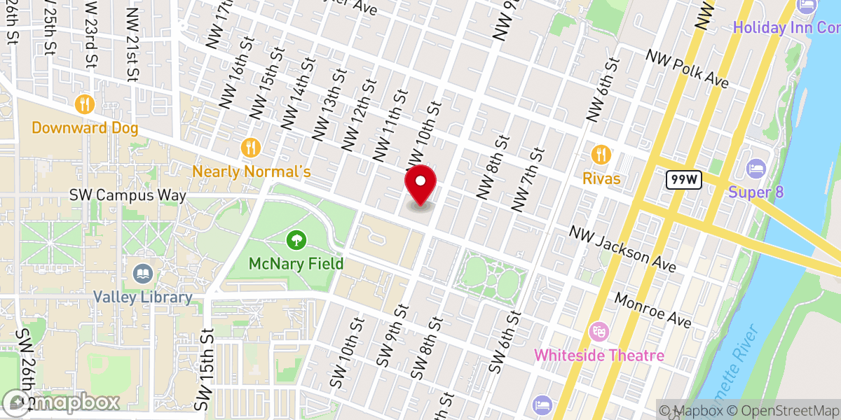 Map showing location of First Baptist Church