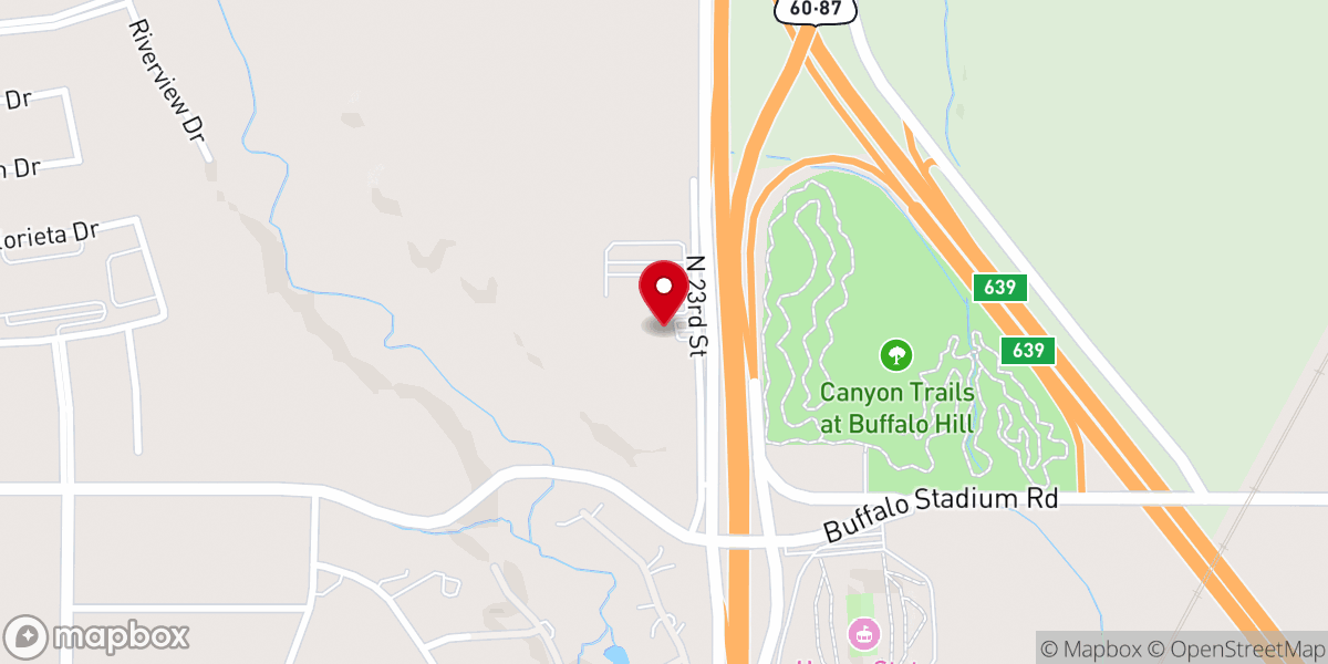 Map showing location of Canyon Hills Church of Christ